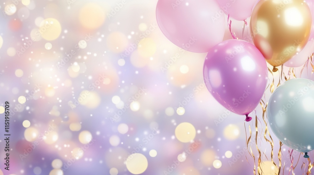 Pastel Balloons on Bokeh Background. Pastel Balloons on Bokeh Background.