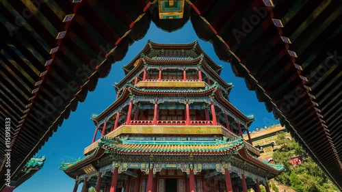 BEIJING, CHINA - OCTOBER 7, 2024: Stunning timelapse of traditional architecture and vibrant culture in Beijing