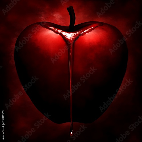 A Crimson Apple Weeping Blood Red Tears