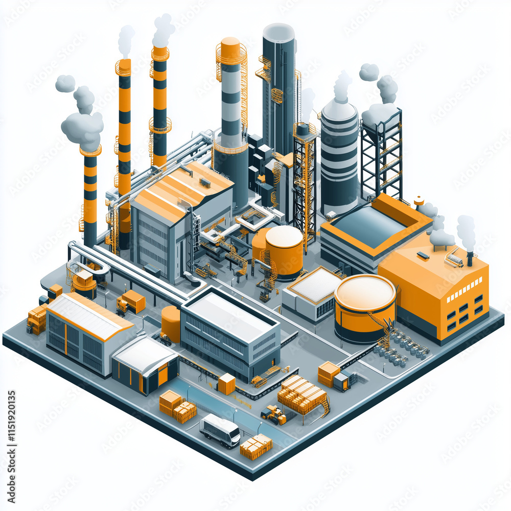 Obraz premium This image represents an industrial plant or production facility involved in industrial processes.