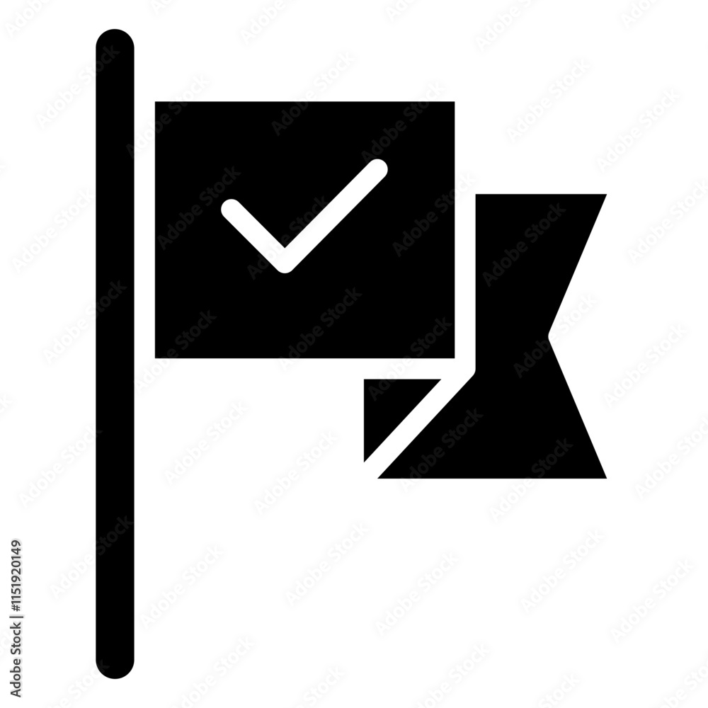 Flag Glyph Icon, Black And White Glyph Icon Symbol Flag Glyph Icon, Black And White Glyph Icon Symbol