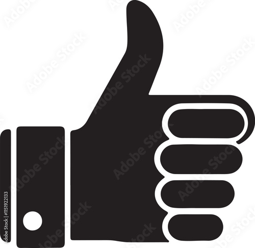 thumb up icon. like icon silhouette vector style