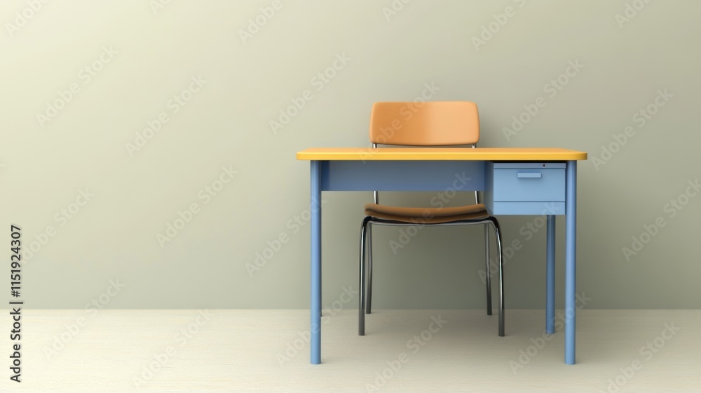 Empty Classroom Desk and Chair: A Simple Study Setup Empty Classroom Desk and Chair: A Simple Study Setup