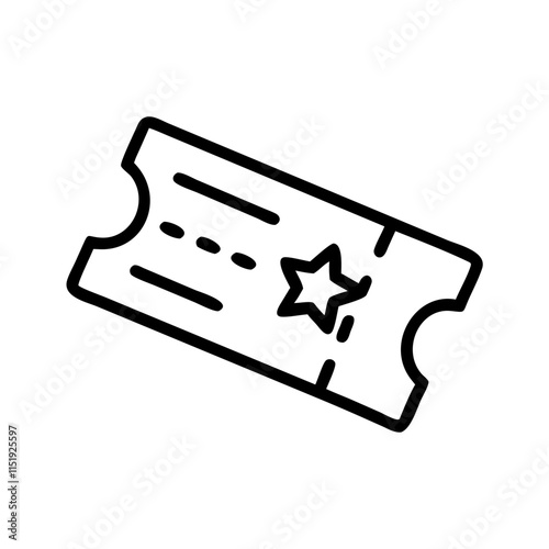 Museum ticket icon featuring star design for cultural experience and admission concept
