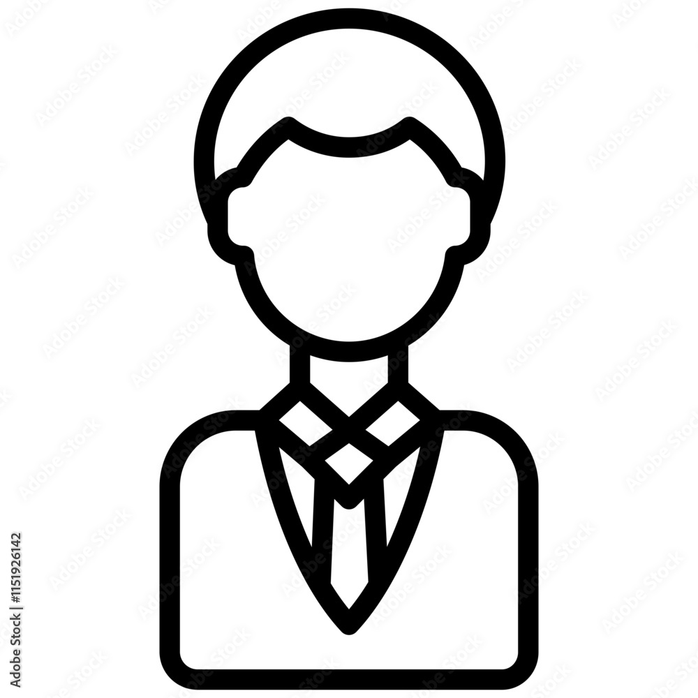Banker Outline Icon, Black And White Outline Icon Symbol Banker Outline Icon, Black And White Outline Icon Symbol