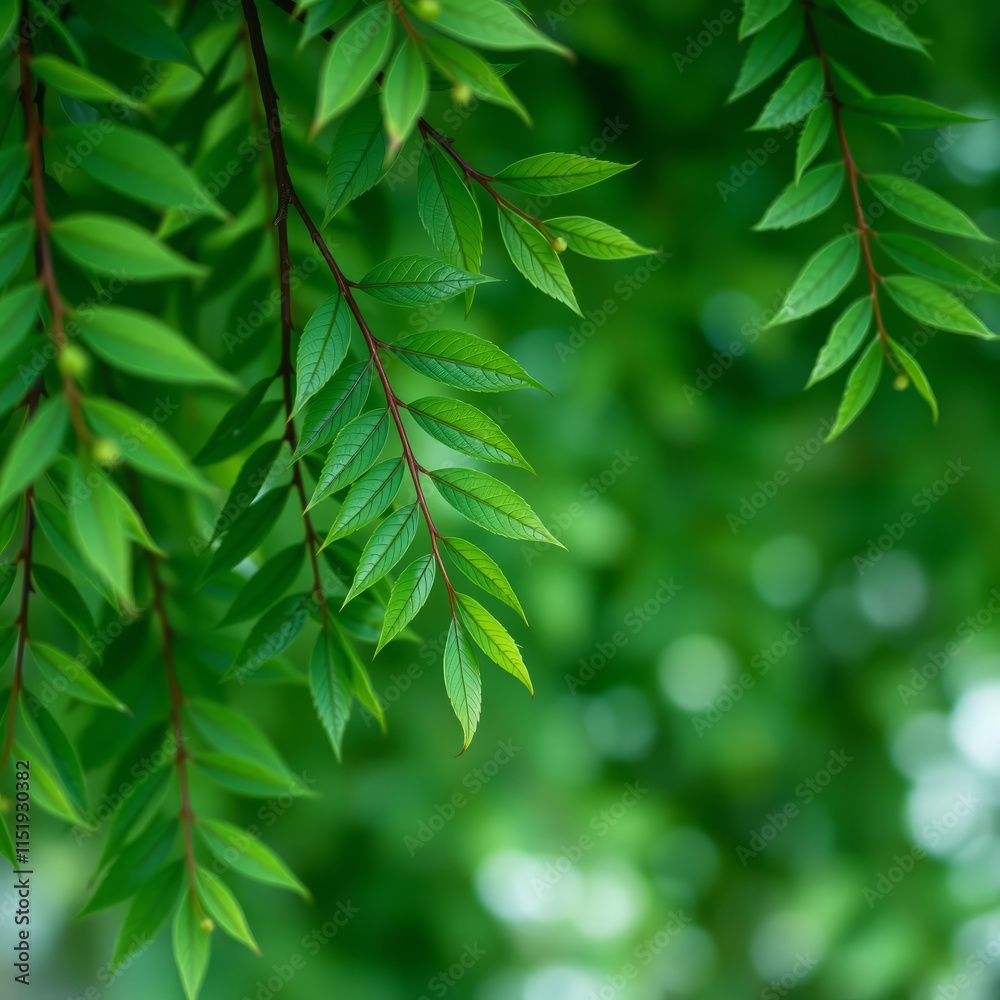 bokeh blue of  Background leaves on a light green background mixed with white  abstract bokeh light background bright   