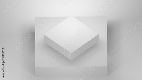 Square product pedestal with background high angle