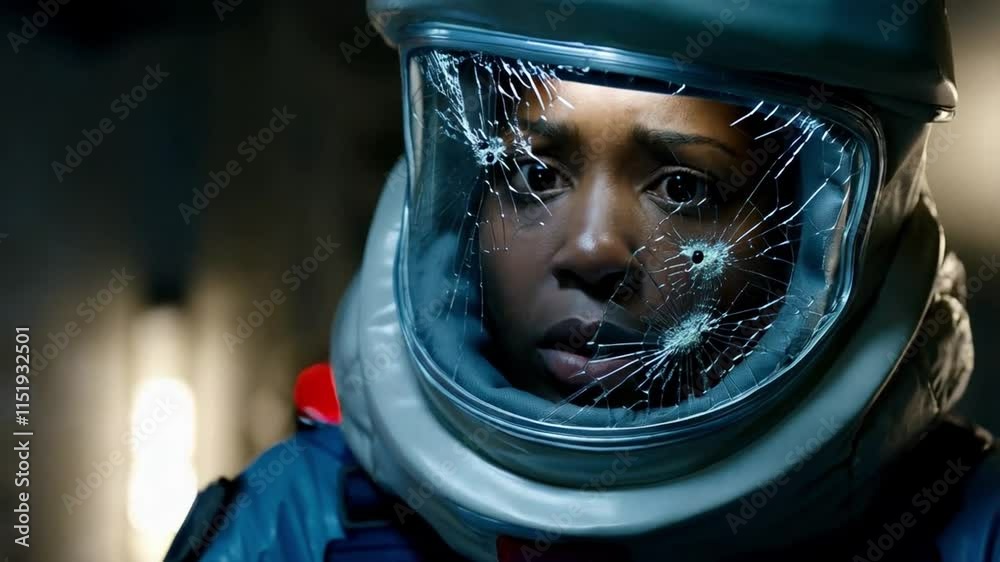Tense Moment as Astronaut Confronts Danger in a Damaged Helmet Aboard a Space Mission Tense Moment as Astronaut Confronts Danger in a Damaged Helmet Aboard a Space Mission