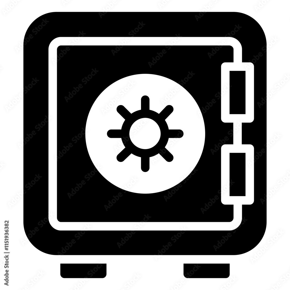 Safety Box Glyph Icon, Black And White Glyph Icon Symbol Safety Box Glyph Icon, Black And White Glyph Icon Symbol