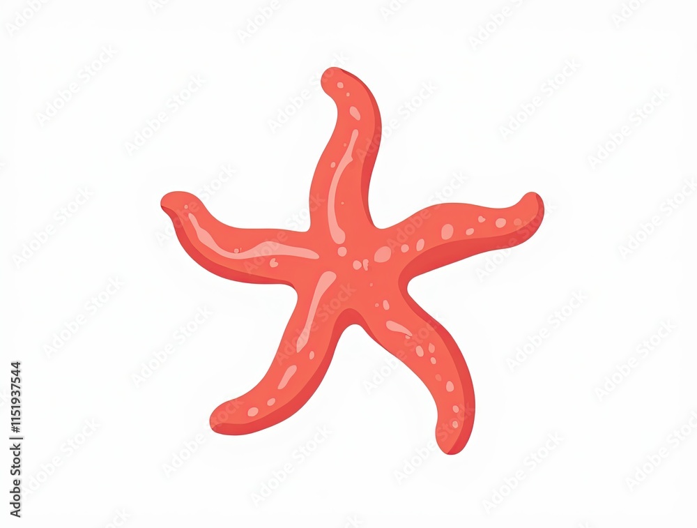 Illustration of a Colorful Starfish on a Plain White Background Perfect for Coastal Themes Illustration of a Colorful Starfish on a Plain White Background Perfect for Coastal Themes
