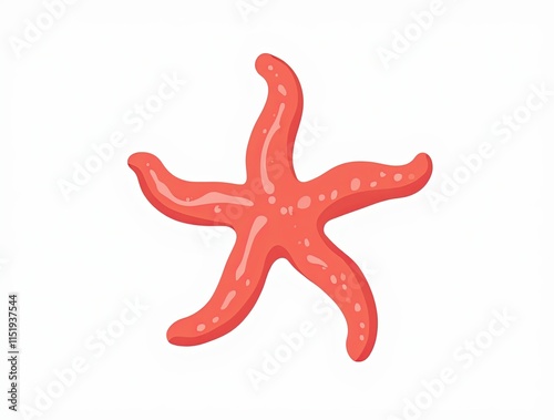 Illustration of a Colorful Starfish on a Plain White Background Perfect for Coastal Themes photo