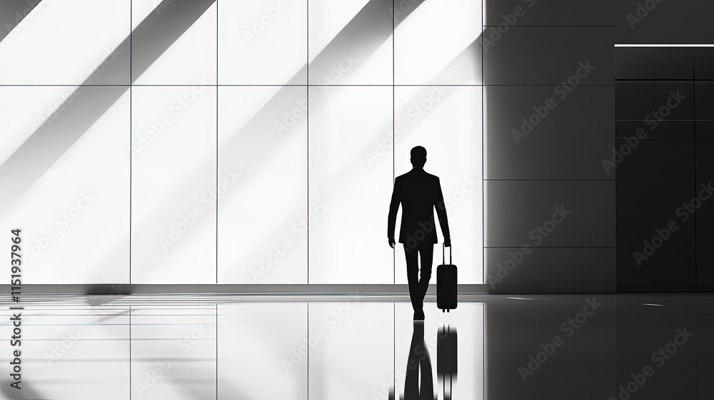 Fototapeta premium silhouette of a person in the airport