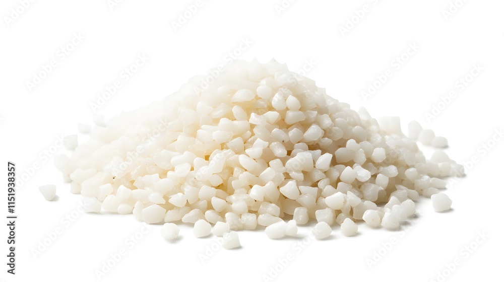 Chopped Tapioca isolated in white background Chopped Tapioca isolated in white background