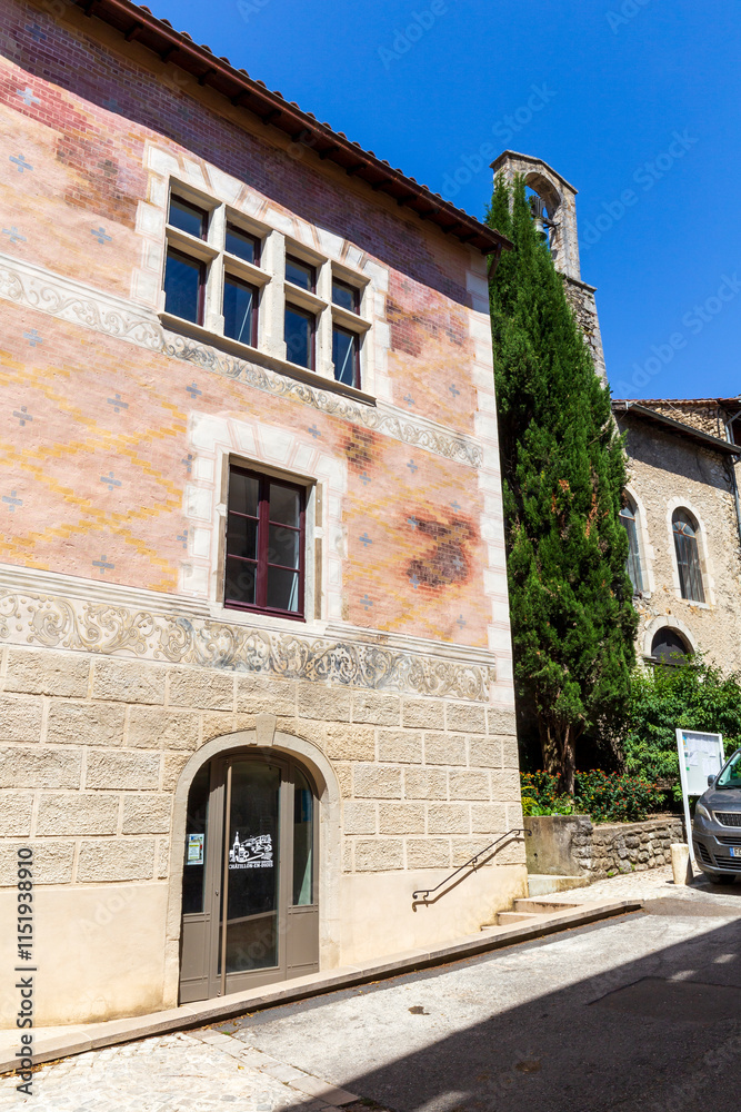Fototapeta premium Châtillon en Diois, in the Drôme department, southeastern France. Town hall, old mansion built at the end of the 16th century. One of Most Beautiful Villages of France.