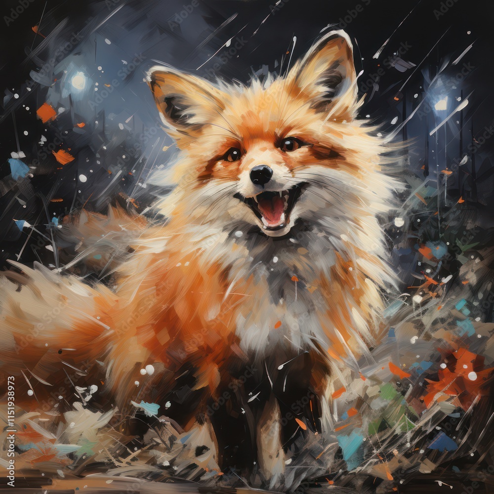 Obraz premium fox in the snow By Generated AI