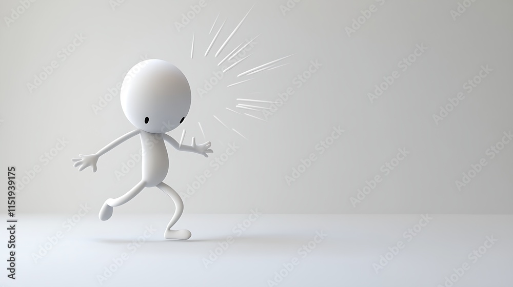 3D Stick Figures Expressing Surprise 3D Stick Figures Expressing Surprise