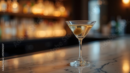 Wallpaper Mural Martini with olive and sparkling details being poured Torontodigital.ca