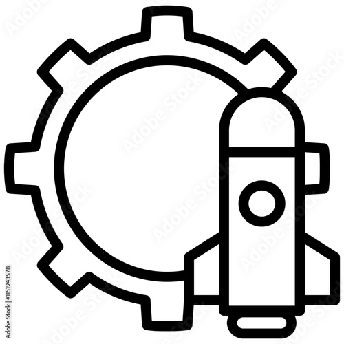 Rocket Launch Outline Icon, Black And White Outline Icon Symbol