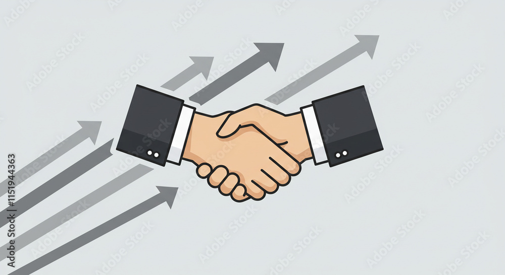 Business Partnership Handshake Growth Success Arrows Business Partnership Handshake Growth Success Arrows