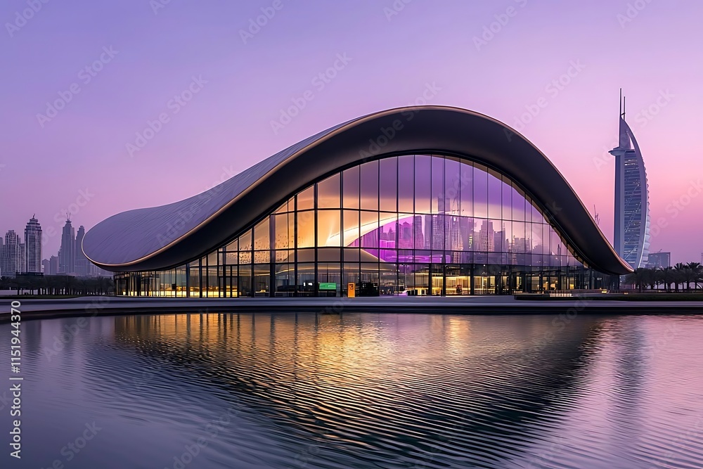 Fototapeta premium Global Cooperation for Conflict Resolution in Architecture International Governance in Dubai