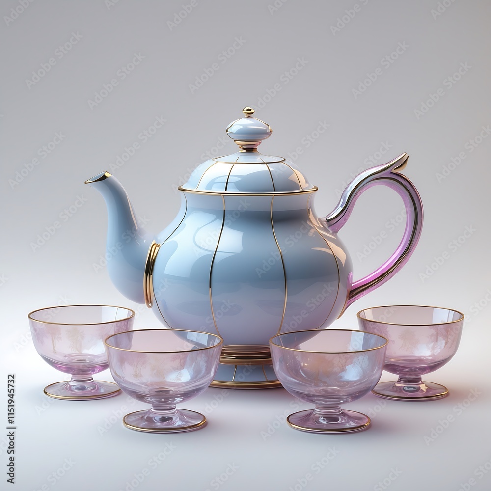 Elegant Tea Set: A Pastel Dream Elegant Tea Set: A Pastel Dream