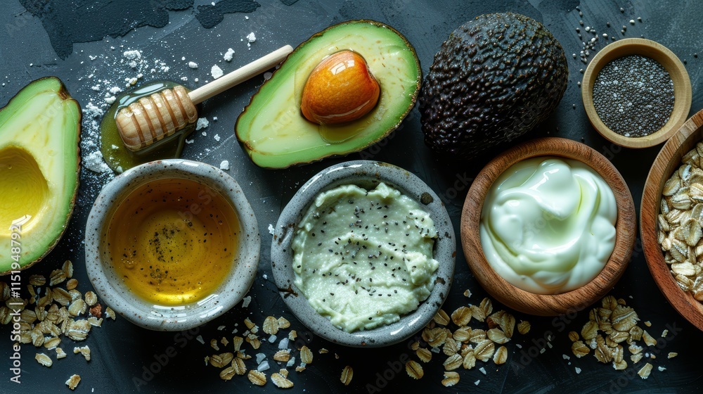 Glowing skin diy organic face masks with natural ingredients in eco-friendly bowls Glowing skin diy organic face masks with natural ingredients in eco-friendly bowls