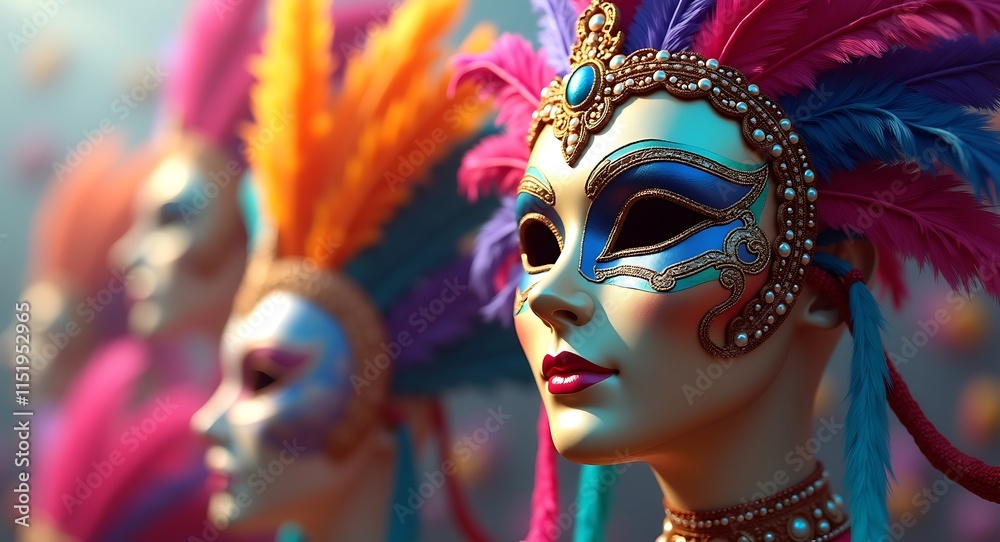 Venetian Carnival Masks: A Symphony of Colors and Feathers Venetian Carnival Masks: A Symphony of Colors and Feathers