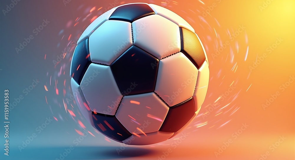 Obraz premium Dynamic Soccer Ball: A Thrilling Visual of Speed and Energy