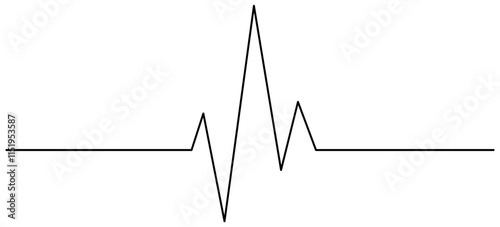 Heartbeat cardiogram continuous line art drawn. Heart pulse and rate symbol. Vector illustration isolated on white.