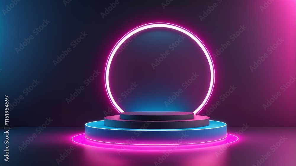 podium display with neon light podium display with neon light