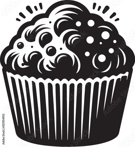 Muffin Tin Silhouette line art vector illustration on white background