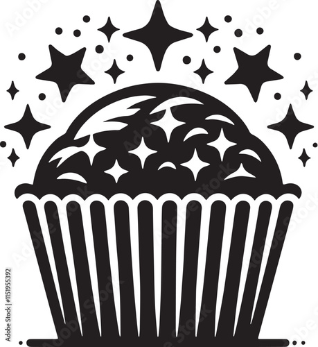 Muffin Tin Silhouette line art vector illustration on white background