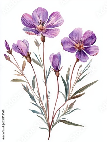 Elegant Watercolor Floral Bouquet with Colorful Flowers