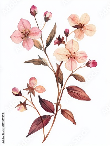 Elegant Watercolor Floral Bouquet with Colorful Flowers