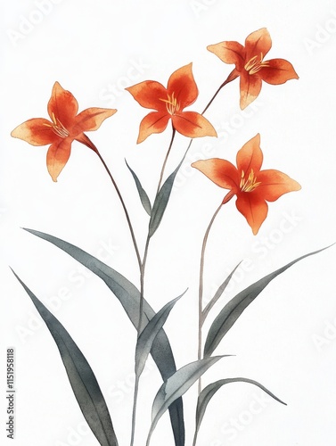 Elegant Watercolor Floral Bouquet with Colorful Flowers