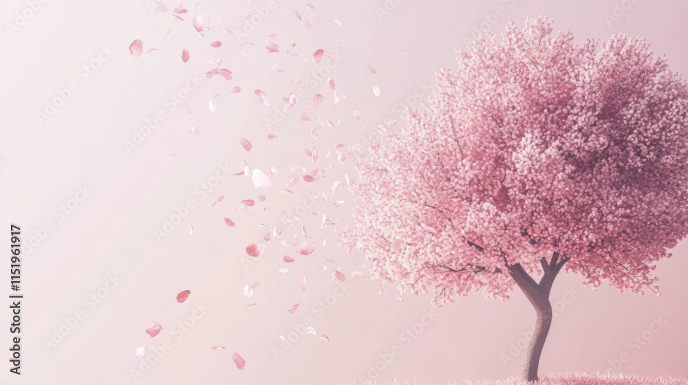 Obraz premium Delicate Pink Cherry Blossom Tree in Springtime