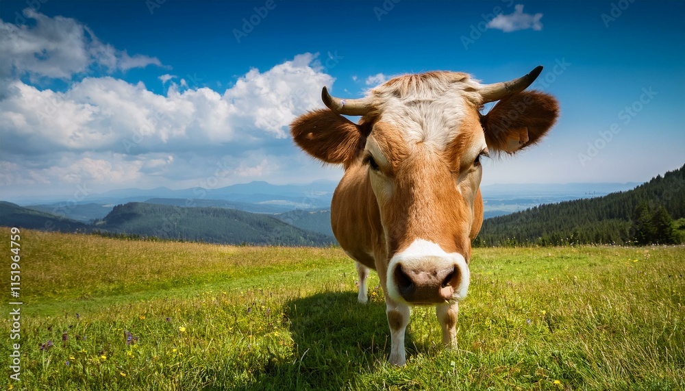 cow on grassy field cow on grassy field