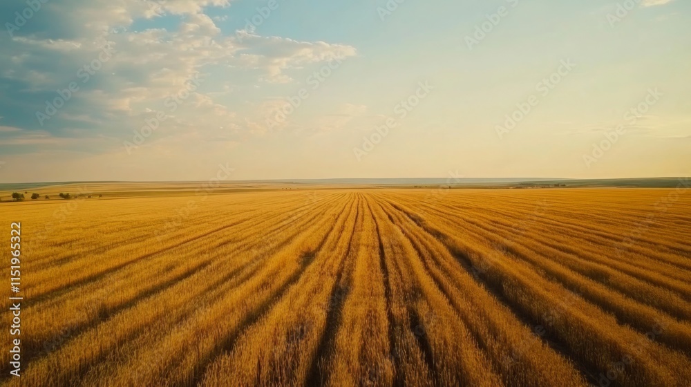 Golden Wheat Field at Sunset: A Breathtaking Rural Landscape Golden Wheat Field at Sunset: A Breathtaking Rural Landscape