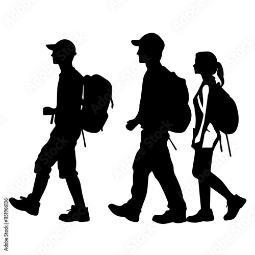 Silhouettes in Motion: Stunning Hiker Artwork for Nature and Travel Blogs