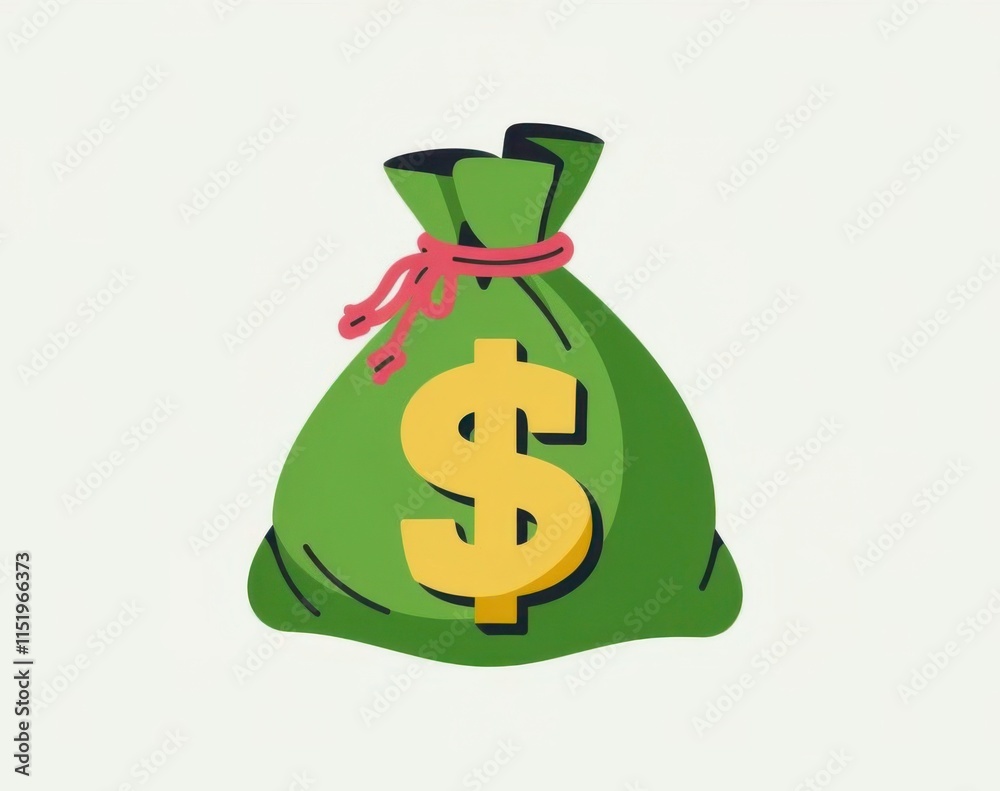 Money Bag Filled with Cash on a Light Background Money Bag Filled with Cash on a Light Background