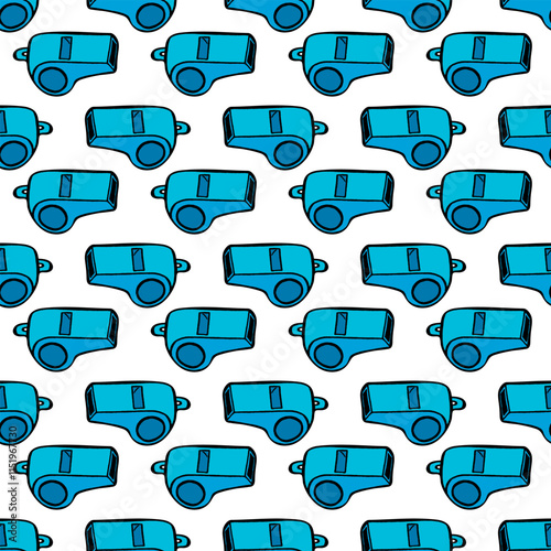 blue whistle. Doodle style. Seamless pattern. Vector image..eps photo