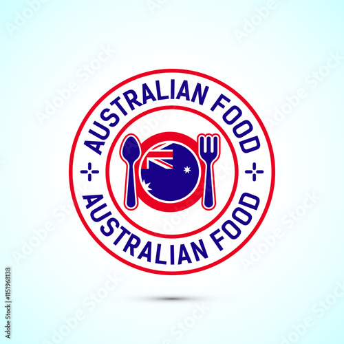 Australian food icon badge with flag, suitable for restaurant business