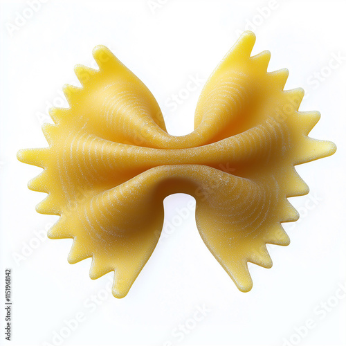 Single farfalle pasta bow tie isolated on white background
