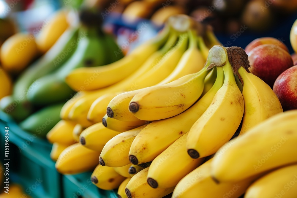 A vibrant display of ripe bananas showcasing natural freshness. A vibrant display of ripe bananas showcasing natural freshness.
