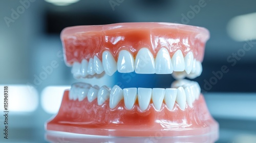 Realistic Dental Model Displaying Upper and Lower Human Teeth