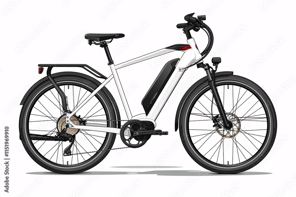 Fototapeta premium Electric E-Bikes, Bicycle Sleek Minimalist Design