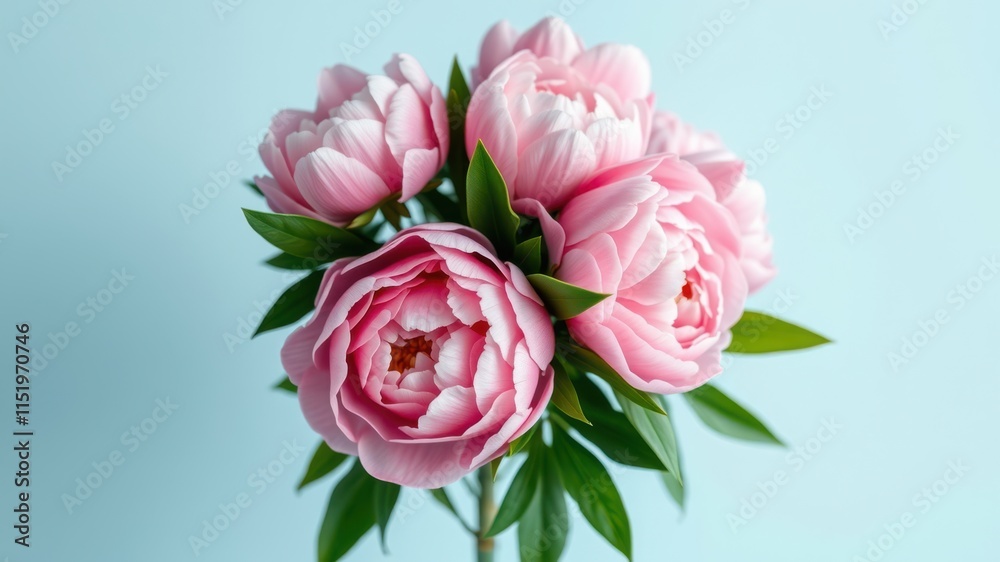 A delicate bouquet of pink peonies, a symbol of love and beauty, with soft petals that capture the essence of springtime grace and elegance. A delicate bouquet of pink peonies, a symbol of love and beauty, with soft petals that capture the essence of springtime grace and elegance.