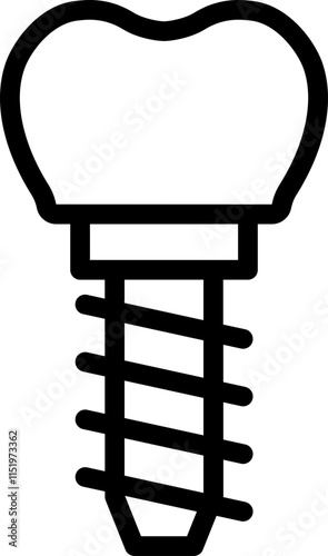 Tooth Implant Line Icon