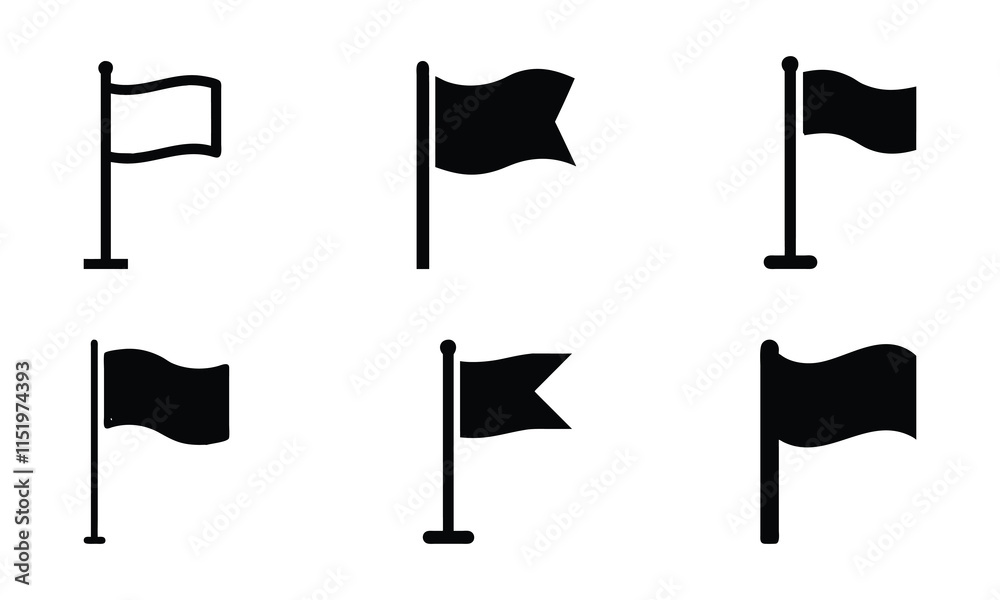 Collection of black flag vector icons in various styles, perfect for navigation, location markers, achievements, wayfinding, and minimalist design themes.
Collection of black flag vector icons in various styles, perfect for navigation, location markers, achievements, wayfinding, and minimalist design themes.