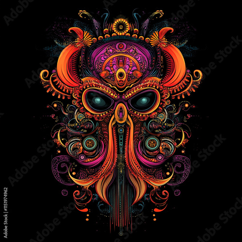 Noh Full Mask illustration